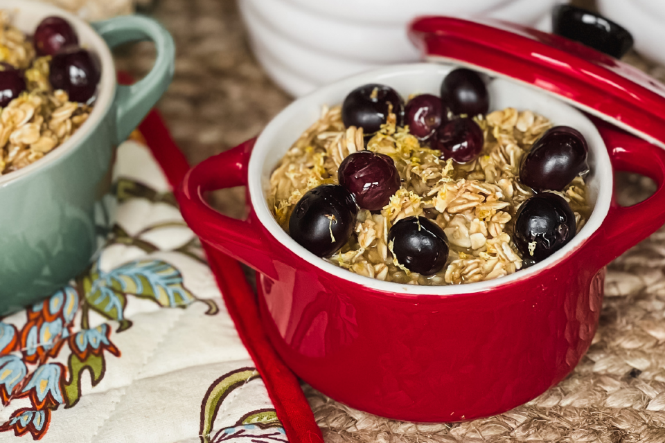 Baked Blueberry and Lemon Protein Oats